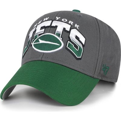 '47 Men's '47 Charcoal New York Jets Split Block MVP Adjustable Hat 