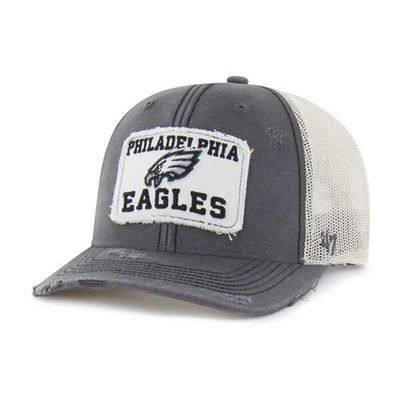 '47 Men's '47 Charcoal Philadelphia Eagles Egremont Well-Worn Adjustable Trucker Hat 