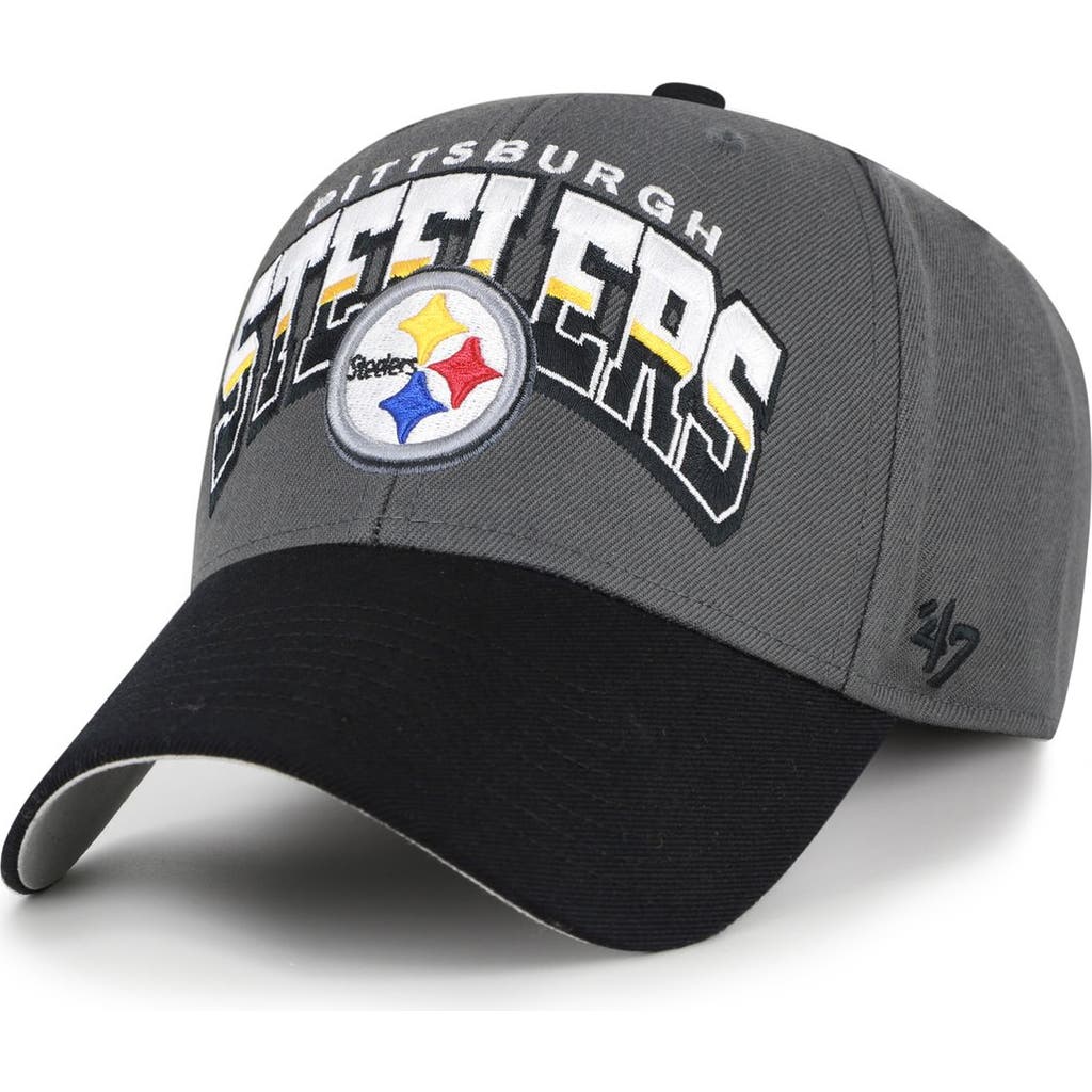 '47 Men's '47 Charcoal Pittsburgh Steelers Split Block MVP Adjustable Hat 