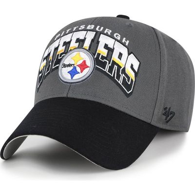 '47 Men's '47 Charcoal Pittsburgh Steelers Split Block MVP Adjustable Hat 