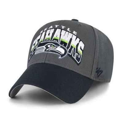 '47 Men's '47 Charcoal Seattle Seahawks Split Block MVP Adjustable Hat 