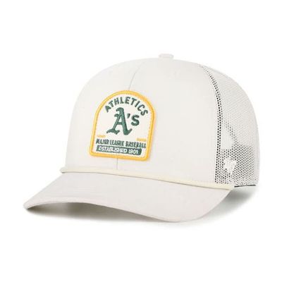 '47 Men's '47 Cream Athletics Gravestone Adjustable Trucker Hat 
