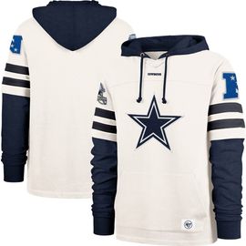 '47 Men's '47 Cream Dallas Cowboys Split Zone Cornerback Duo Lacer Hoodie 