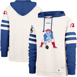 '47 Men's '47 Cream New England Patriots Split Zone Cornerback Duo Lacer Hoodie 