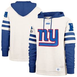 '47 Men's '47 Cream New York Giants Split Zone Cornerback Duo Lacer Hoodie 
