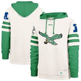 '47 Men's '47 Cream Philadelphia Eagles Split Zone Cornerback Duo Lacer Hoodie 
