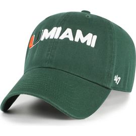 '47 Men's '47 Green Miami Hurricanes Clean Up Adjustable Hat 