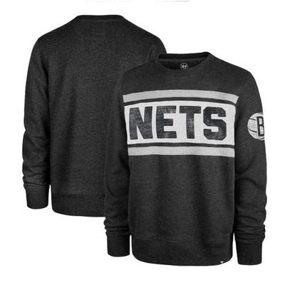 '47 Men's '47 Heather Black Brooklyn Nets Tribeca Emerson Pullover Sweatshirt 