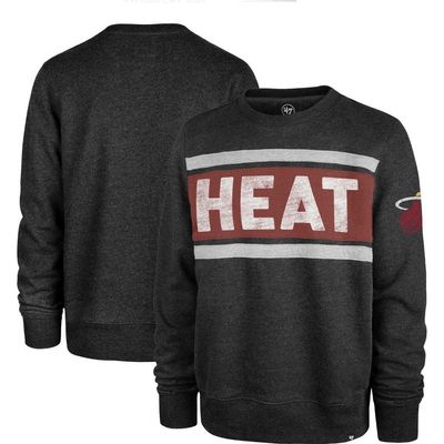 '47 Men's '47 Heather Black Miami Heat Tribeca Emerson Pullover Sweatshirt 