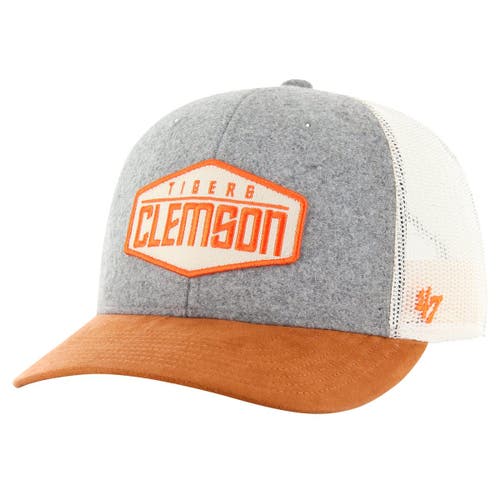 '47 Men's '47 Heather Gray Clemson Tigers Drover Trucker Adjustable Hat 