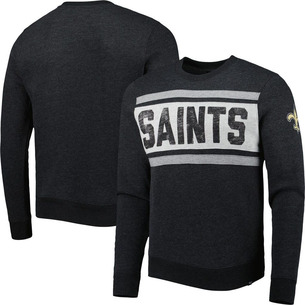 '47 Men's '47 Heathered Black New Orleans Saints Bypass Tribeca Pullover Sweatshirt 