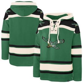 '47 Men's '47 Kelly Green Philadelphia Eagles Throwback Superior Lacer Hoodie 