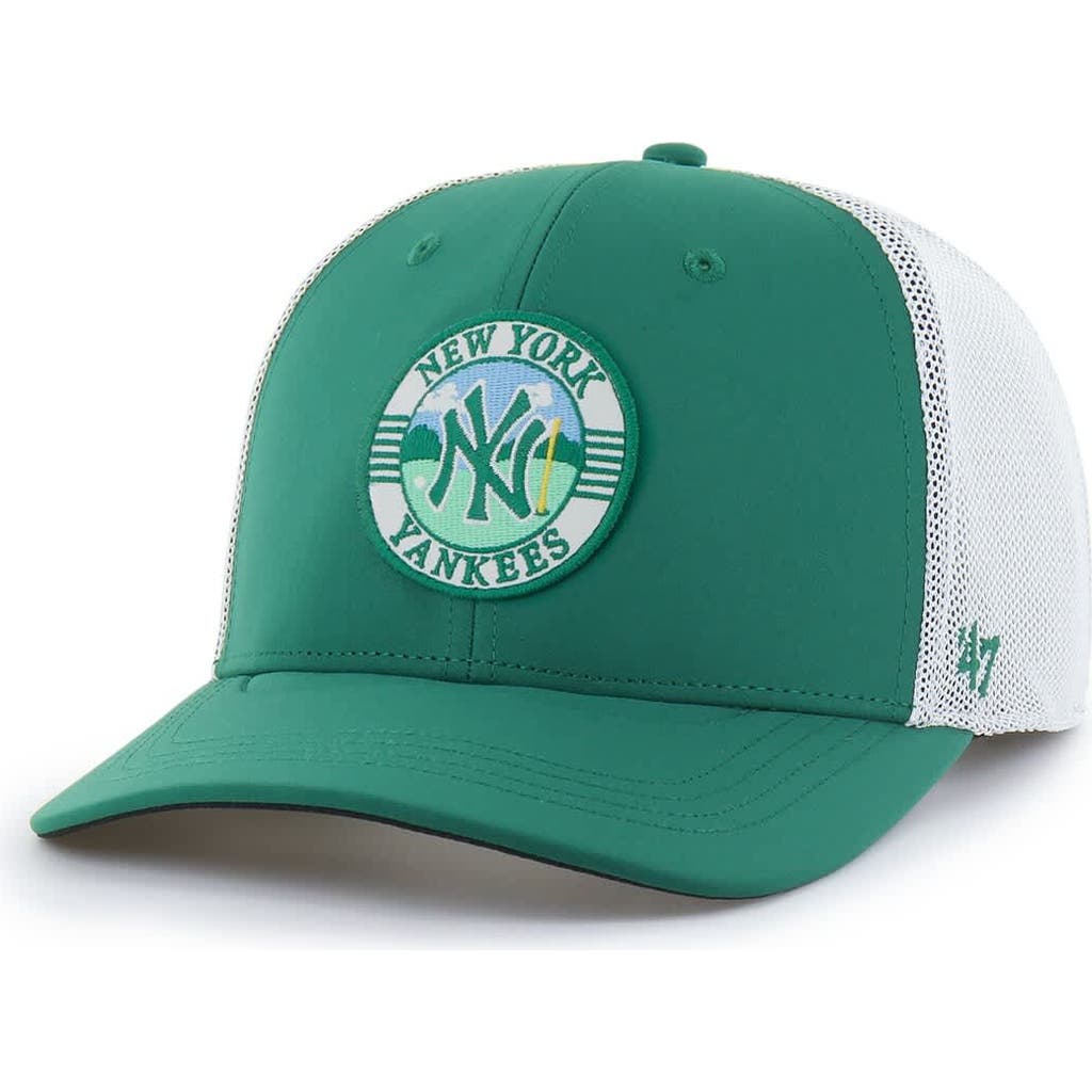 '47 Men's '47 Kelly Green/White New York Yankees Elevated Greens Adjustable Trucker Hat 