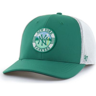 '47 Men's '47 Kelly Green/White New York Yankees Elevated Greens Adjustable Trucker Hat 