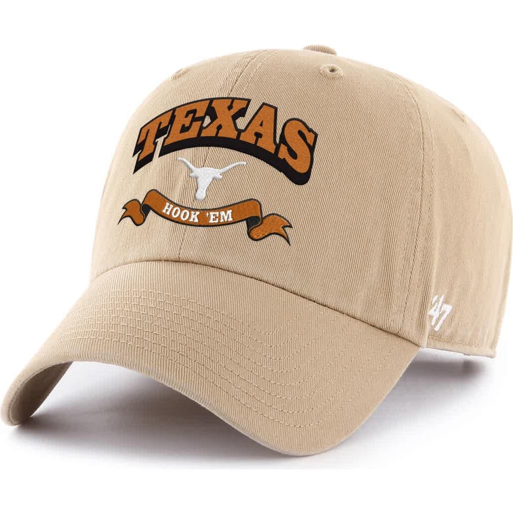 '47 Men's '47 Khaki Texas Longhorns Region Clean Up Adjustable Hat 