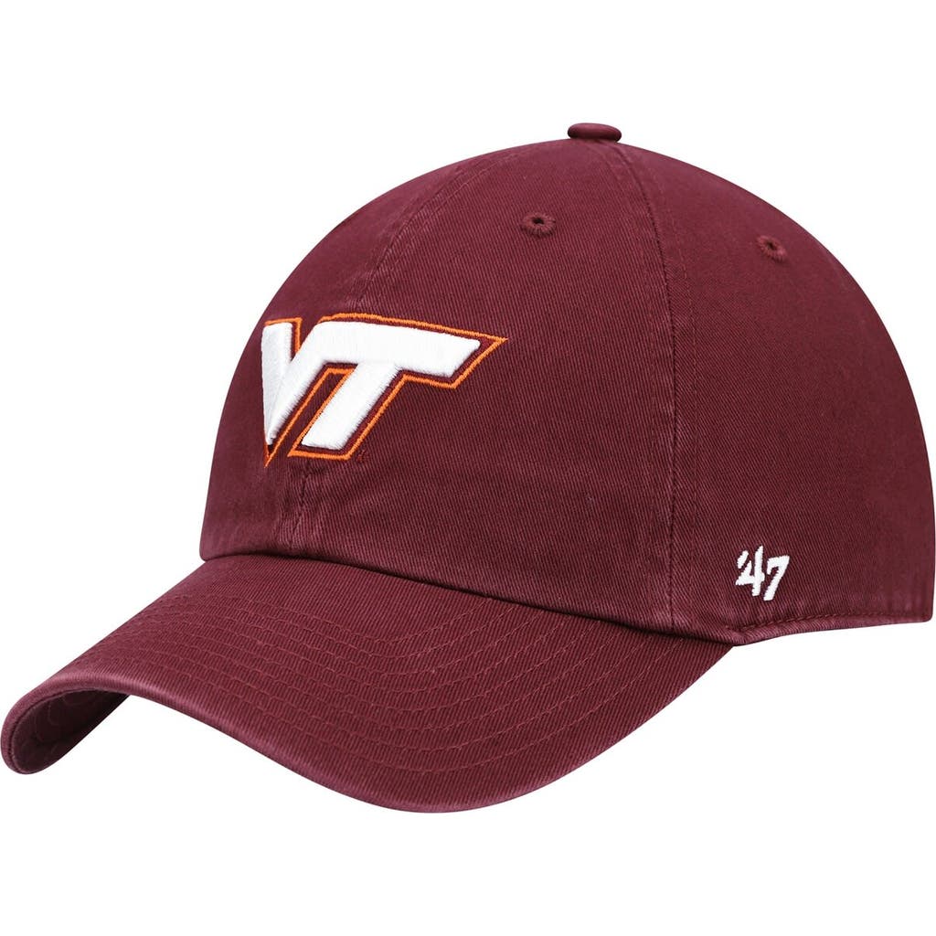 '47 Men's '47 Maroon Virginia Tech Hokies Clean Up Adjustable Hat 