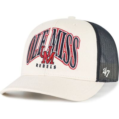 '47 Men's '47 Natural Ole Miss Rebels Drawbridge Trucker Adjustable Hat 