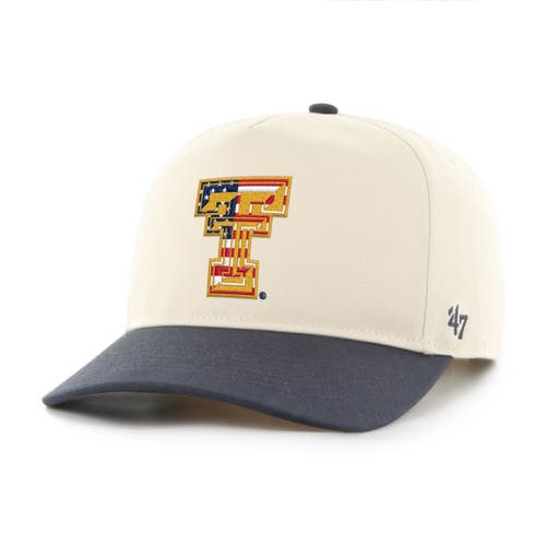 '47 Men's '47 Natural/Navy Texas Tech Red Raiders Americana Flag Hitch Adjustable Hat 