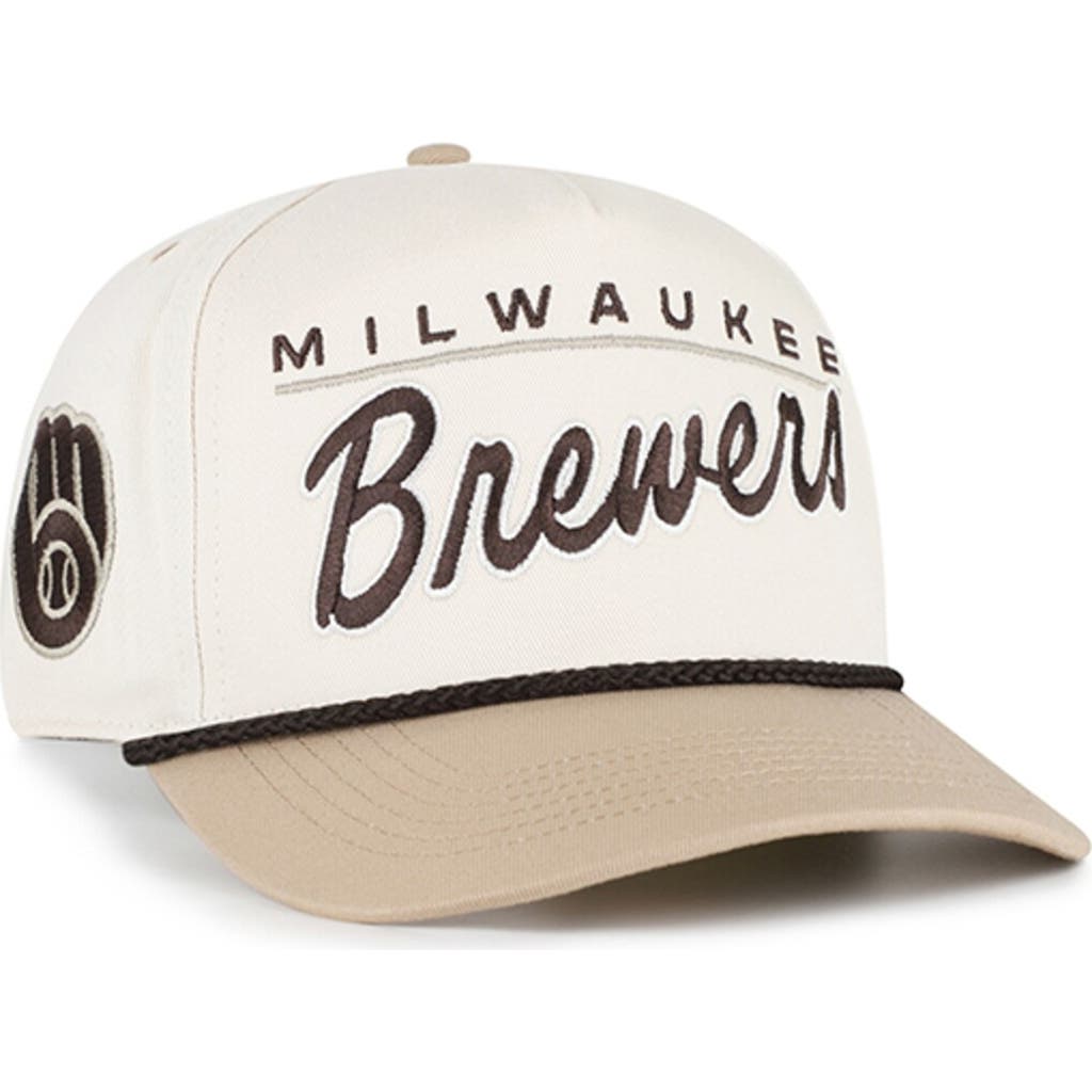 '47 Men's '47 Natural/Tan Milwaukee Brewers Neutral Terrain Hitch Rope Adjustable Hat 