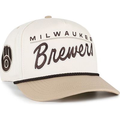 '47 Men's '47 Natural/Tan Milwaukee Brewers Neutral Terrain Hitch Rope Adjustable Hat 