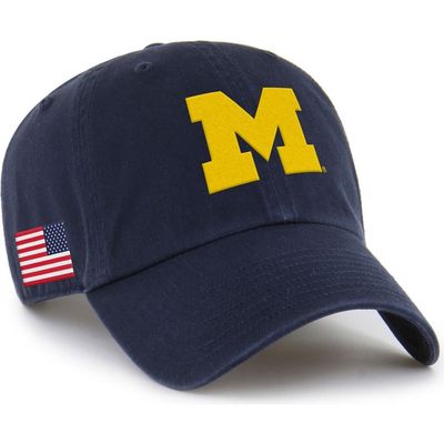 '47 Men's '47 Navy Michigan Wolverines Americana Heritage Clean Up Adjustable Hat 