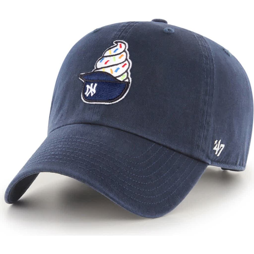 '47 Men's '47 Navy New York Yankees Ice Cream Helmet Clean Up Adjustable Hat 