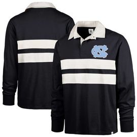 '47 Men's '47 Navy North Carolina Tar Heels Clubhouse Knox Thames Long Sleeve Rugby Polo 