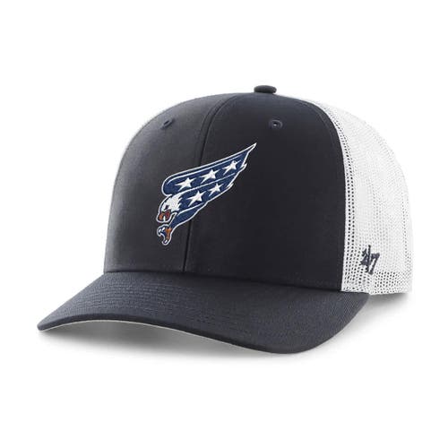 '47 Men's '47 Navy/White Washington Capitals Logo Trucker Adjustable Hat 