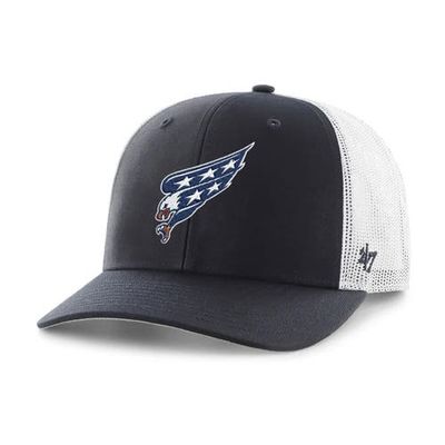 '47 Men's '47 Navy/White Washington Capitals Logo Trucker Adjustable Hat 