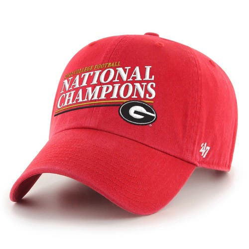 '47 Men's '47 Red Georgia Bulldogs College Football Playoff 2022 National Champions Slant Clean Up Adjustable Hat 