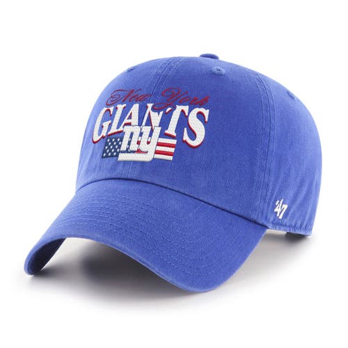 '47 Men's '47 Royal New York Giants American Flag Clean Up Adjustable Hat 