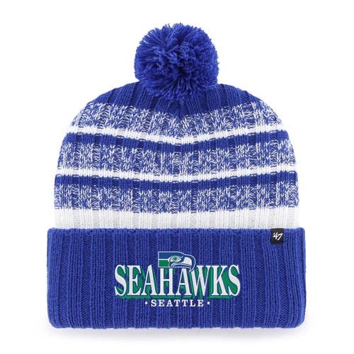 '47 Men's '47 Royal Seattle Seahawks Region Cuffed Knit Hat with Pom 