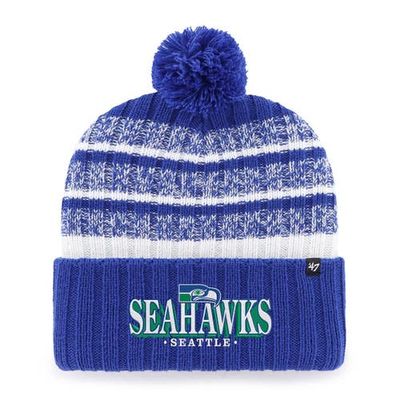 '47 Men's '47 Royal Seattle Seahawks Region Cuffed Knit Hat with Pom 