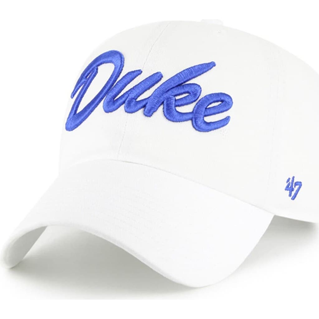 '47 Men's '47 White Duke Blue Devils Clean Up Adjustable Hat 