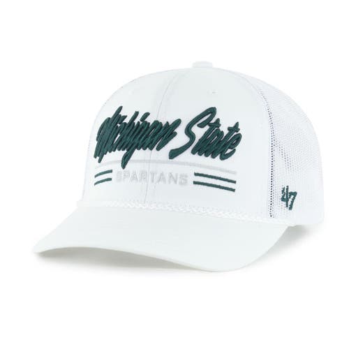 '47 Men's '47 White Michigan State Spartans Garner Rope Trucker Adjustable Hat 