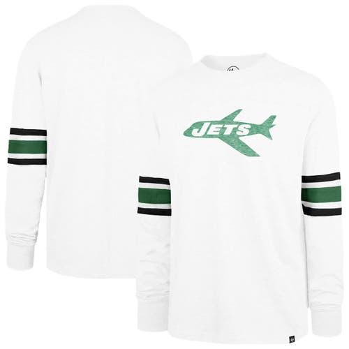 '47 Men's '47 White New York Jets Gridiron Throwback Premier Brex Long Sleeve T-Shirt 