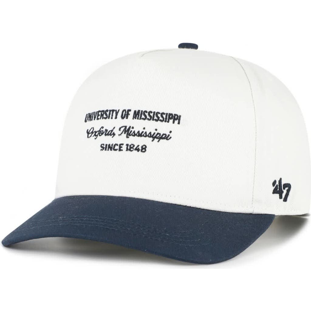 '47 Men's '47 White Ole Miss Rebels Contemporary Basics Two-Tone Hitch Adjustable Hat 