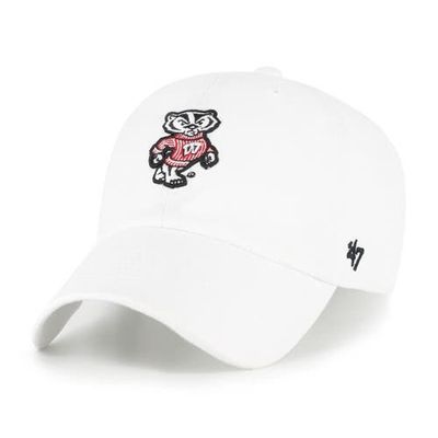 '47 Men's '47 White Wisconsin Badgers Clean Up Adjustable Hat 