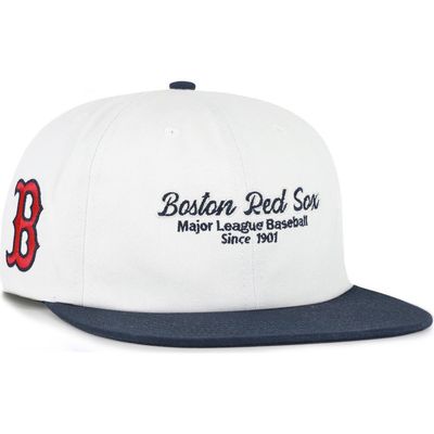 '47 Men's '47 White/Navy Boston Red Sox Script Stack Relaxed Captain Snapback 