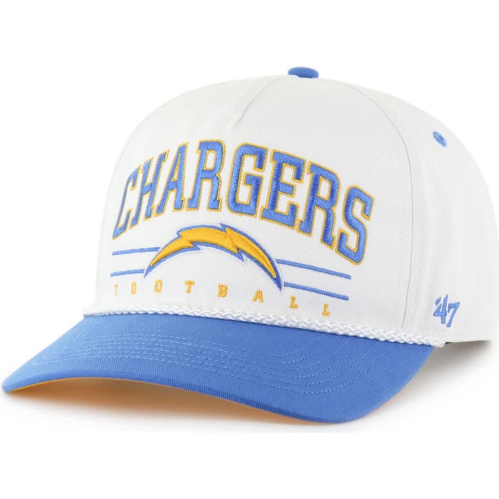 '47 Men's '47 White/Powder Blue Los Angeles Chargers Roscoe Two-Toned Hitch Adjustable Hat 