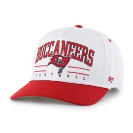'47 Men's '47 White/Red Tampa Bay Buccaneers Roscoe Two-Toned Hitch Adjustable Hat 