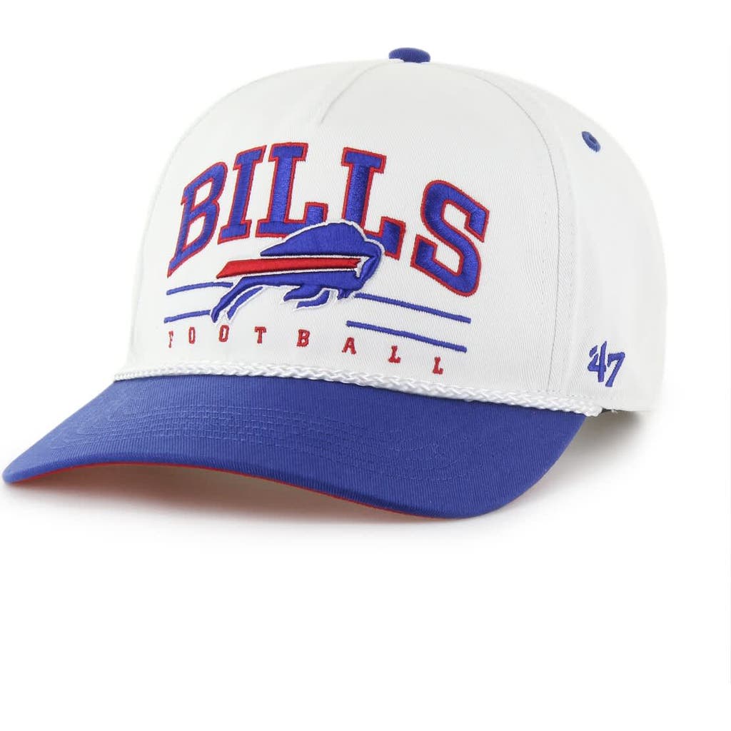 '47 Men's '47 White/Royal Buffalo Bills Roscoe Two-Toned Hitch Adjustable Hat 