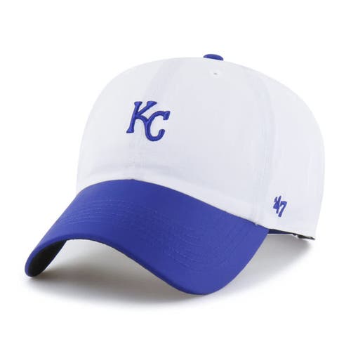'47 Men's '47 White/Royal Kansas City Royals Vista Mini Clean Up brrr° Adjustable Hat 