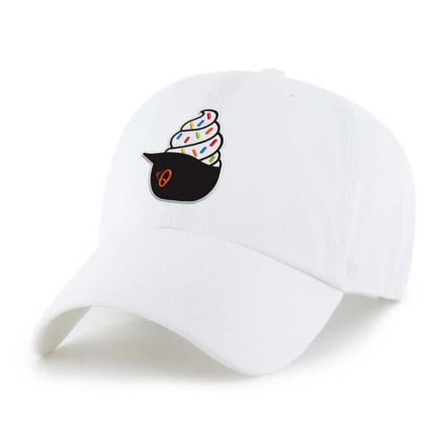 '47 Preschool '47  White Baltimore Orioles Ice Cream Helmet Clean Up Adjustable Hat 