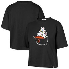 '47 Women's '47  Black Baltimore Orioles Ice Cream Helmet T-Shirt 