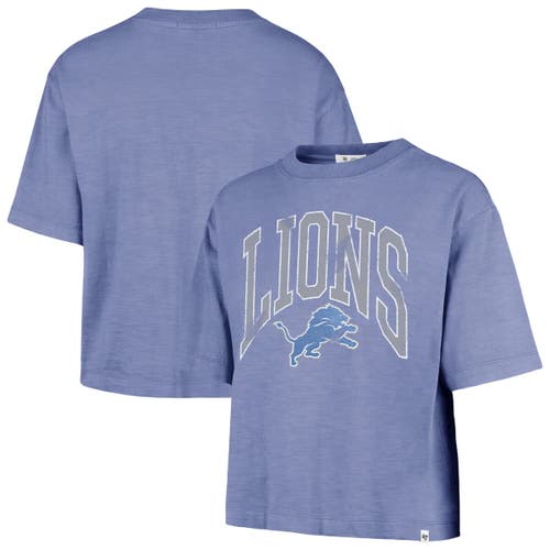 '47 Women's '47  Blue Detroit Lions Cropped Mindi Slub T-Shirt 