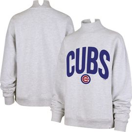 '47 Women's '47  Heather Gray Chicago Cubs Subtle Muse Mock Neck Sweatshirt 