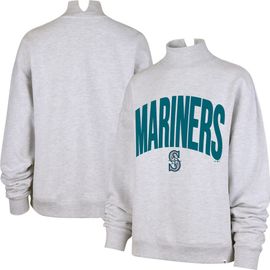 '47 Women's '47  Heather Gray Seattle Mariners Subtle Muse Mock Neck Sweatshirt 