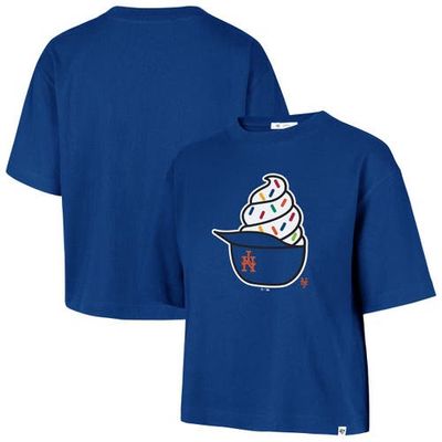 '47 Women's '47  Royal New York Mets Ice Cream Helmet T-Shirt 