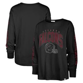 '47 Women's '47 Black Atlanta Falcons Tom Cat Lightweight Long Sleeve T-Shirt 